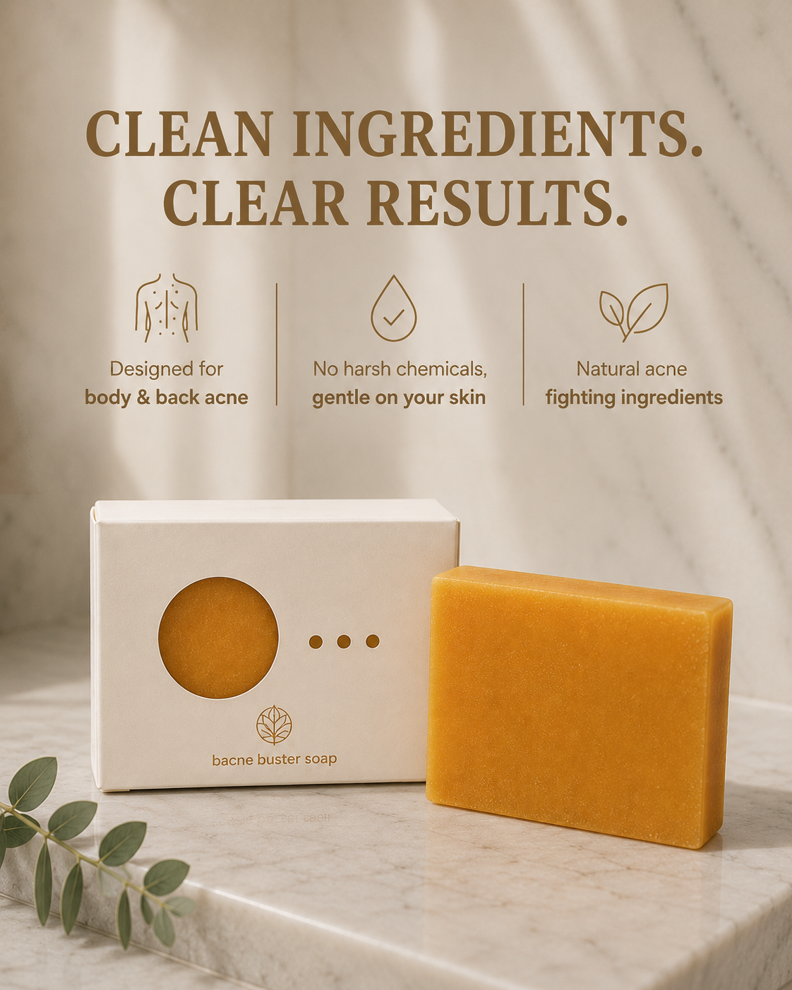 Bacne Buster Bar – Natural Turmeric Soap for Back & Body Acne