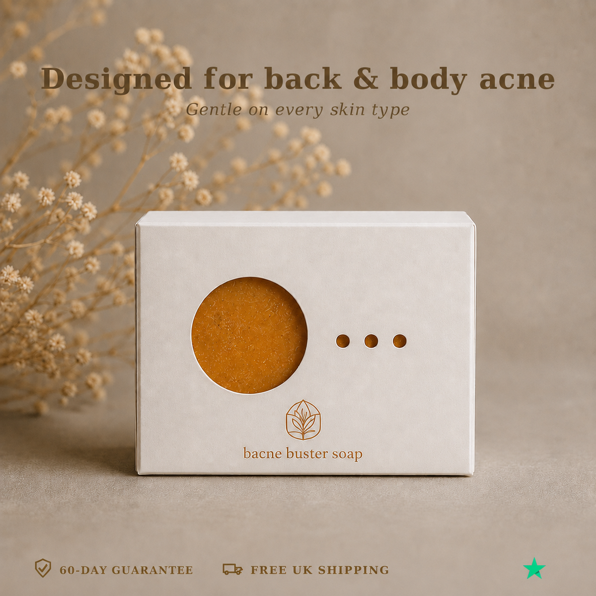 Bacne Buster Bar – Natural Turmeric Soap for Back & Body Acne